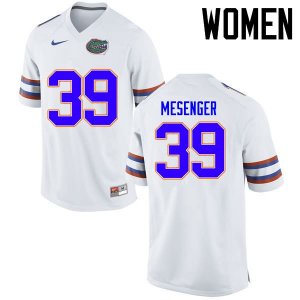 Women's Florida Gators #39 Jacob Mesenger NCAA Nike White Authentic Stitched College Football Jersey GFP7362RU